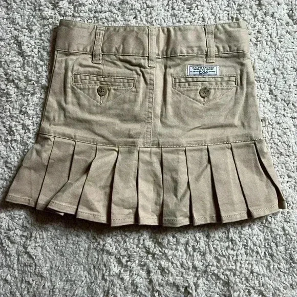RALPH LAUREN GIRLS SKIRT KHAKI PLEATED SIZE 5 NWT - Picture 3 of 5